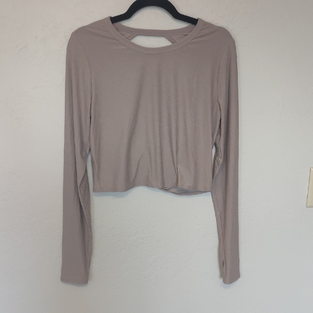 Beyond Yoga Featherweight Cropped Long Sleeve Top With Open Back
